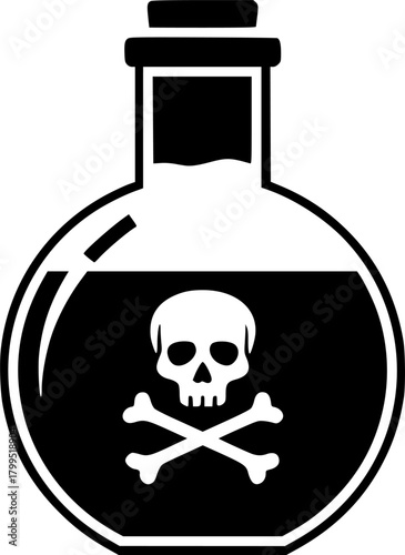 flask poison glyph flat vector icon
