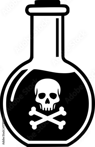 flask poison glyph flat vector icon
