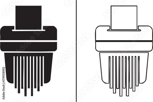 Two rj45 ethernet connector icons one solid black silhouette and one outline isolated on transparent background