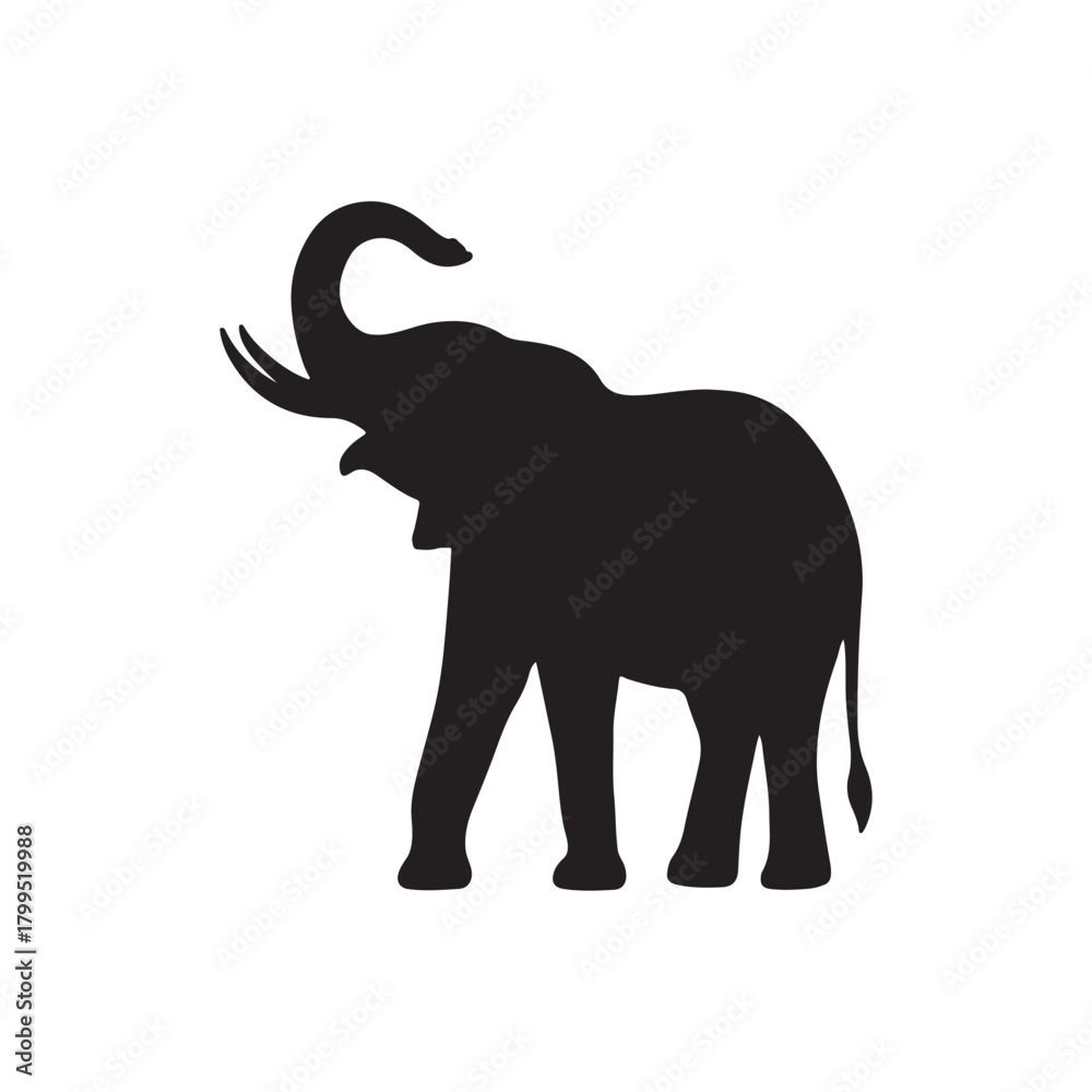 Obraz premium Elephant silhouette vector isolated on white background