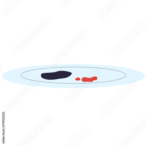 Plate with leftover food and sauce, teaching children about cleaning up after meals and responsible dining habits.