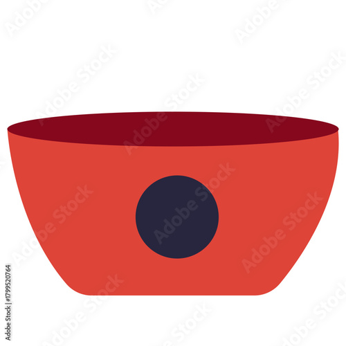 Clean red bowl for food hygiene, suitable for kitchen safety, meal prep, or public health education visuals.