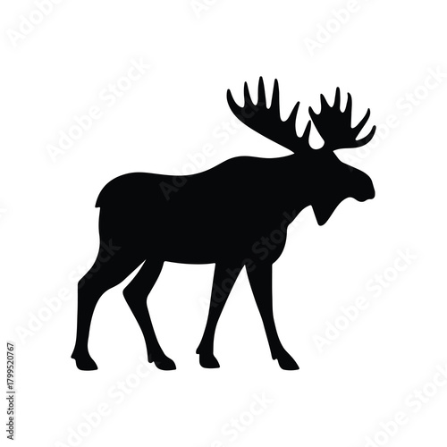 Deer silhouette vector illustration isolated on white background