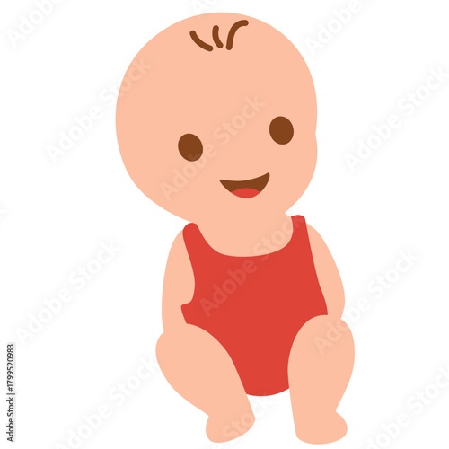 Cute baby sitting upright, promoting hygiene habits like handwashing or diaper change in parenting guides.