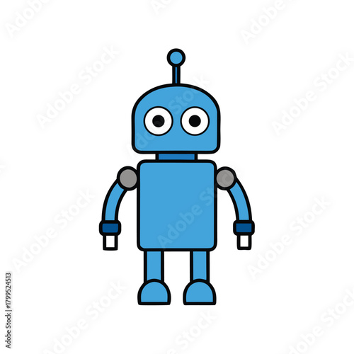 cartoon robot character icon on white background
