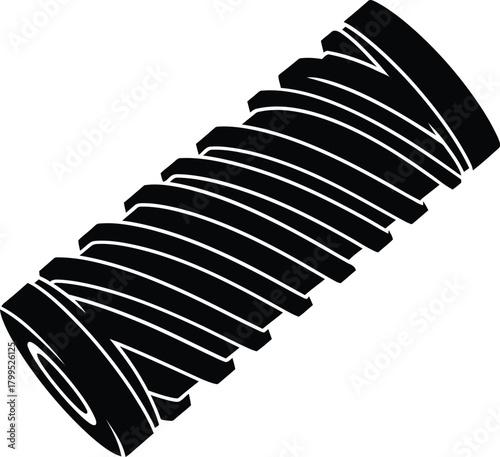Black and white vector of a compression spring or an inductor