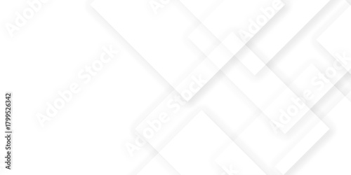 White geometric overlapping square pattern. Decorative web layout or poster, banner, gray abstract white background with shadows. futuristic line graphic background Suit for business, corporate.  
