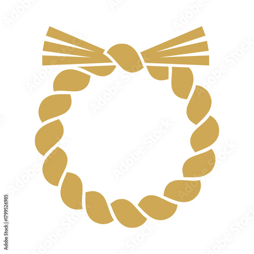 お正月のしめ縄のシンプルなイラスト