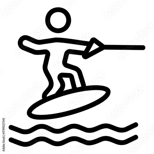 water skiing Line Icon