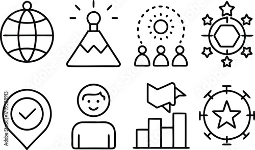 Set of business and finance concept icons, graphic elements, vector