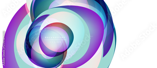 Abstract swirling shapes, vibrant colors blend. Modern design, smooth gradients create dynamic visual effect. Background features text overlay.