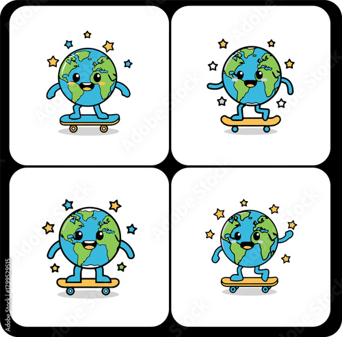 Cartoon banana characters with smiles and sunglasses,  Cute fruit mascots in fun poses,  Playful banana characters for kids snack themes