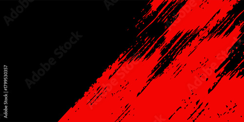 black and red hand painted brush grunge background texture concept
