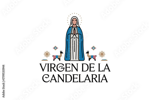 Virgen de la Candelaria Religious Festival Illustration