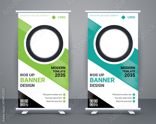 Beautiful business roll up banner design 