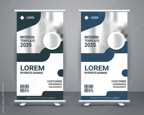 Beautiful business roll up banner design 