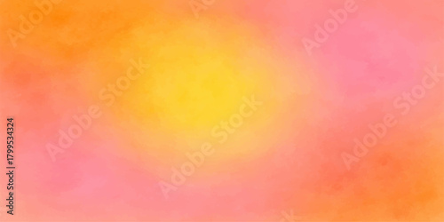 Vibrant abstract watercolour texture featuring bright orange, yellow, and pink colours with artistic light bokeh and a pastel paper canvas backdrop illustration