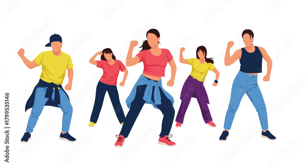 Obraz premium Get fit and have fun with a vibrant group dance fitness class designed to boost your energy and bring joy to your day, perfect for active lifestyles