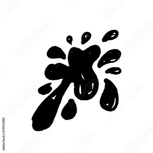 Decorative children's ink blot doodles. Vector graphics.