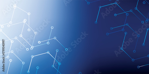 Abstract Blue Network with Connected Nodes and Lines.