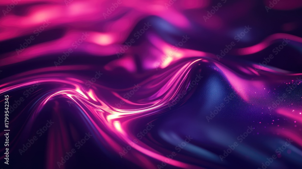 Obraz premium Abstract vibrant liquid flowing purple pink light waves