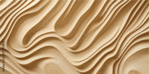 Wood grain and golden silk textile pattern create a luxury fabric backdrop with soft, flowing curves and light