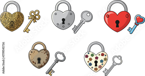 Antique metallic keys and a single old lock symbolize security and access to a home or business