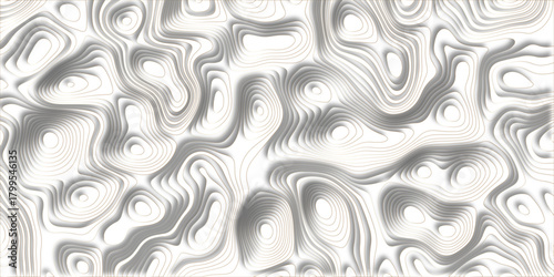 Abstract design with black and white abstract papercut and multi-layer cutout geometric pattern on vector Topographic canyon geometric map relief texture with curved layers beautiful design.	
