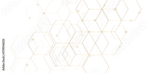 Abstract pattern with hexagonal white and gray technology line paper background. Hexagonal 3d vector grid tile and mosaic structure simple style hexagonal graphic concept. Futuristic surface design.	
