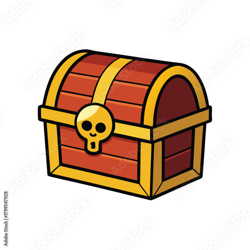 pirate treasure chest icon on white background