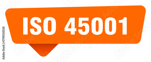 iso 45001 sticker. iso 45001 orange sign isolated on transpatent background