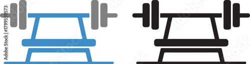 Bench press silhouette icon for business