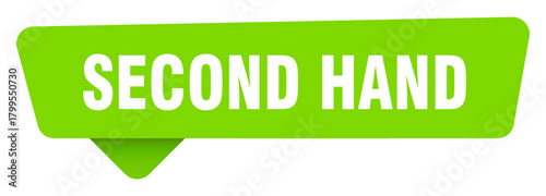 second hand green sign isolated on transpatent background. second hand sticker