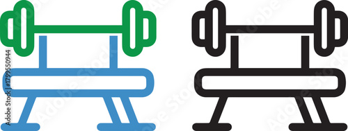Bench press silhouette vector icon