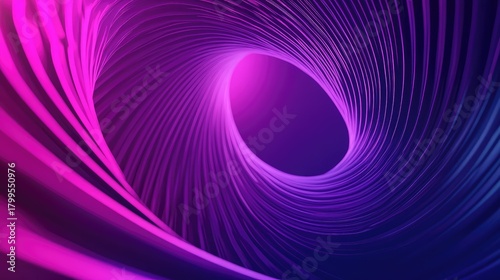 Fototapeta Naklejka Na Ścianę i Meble -  Abstract flowing neon lines creating vibrant digital tunnel