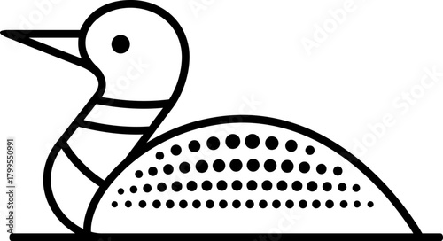 Cuadro en lienzo Common loon geometric logo