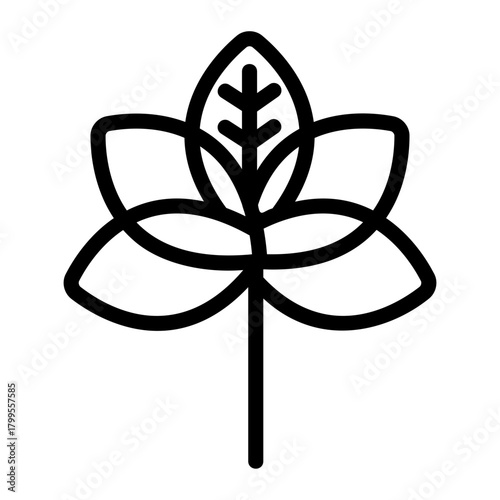 Chestnut leaf Line Icon