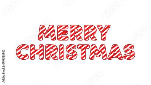 “Candy Cane Typography Merry Christmas”