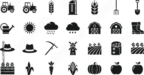 Agriculture and Farming Icons Collection