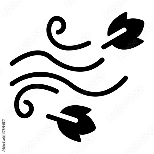 leaves blowing Solid icon