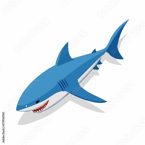 Blue shark swimming with open mouth