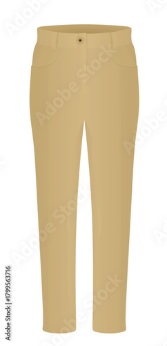 Brown chino pants. vector illustration	