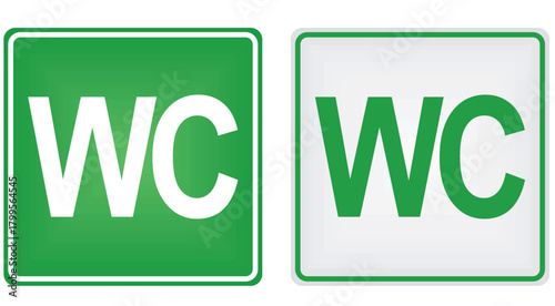 Toilette sign with letters WC. vector	