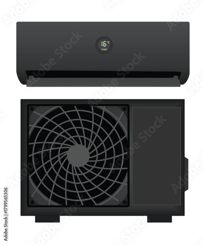 Air conditioner unit. vector illustration	