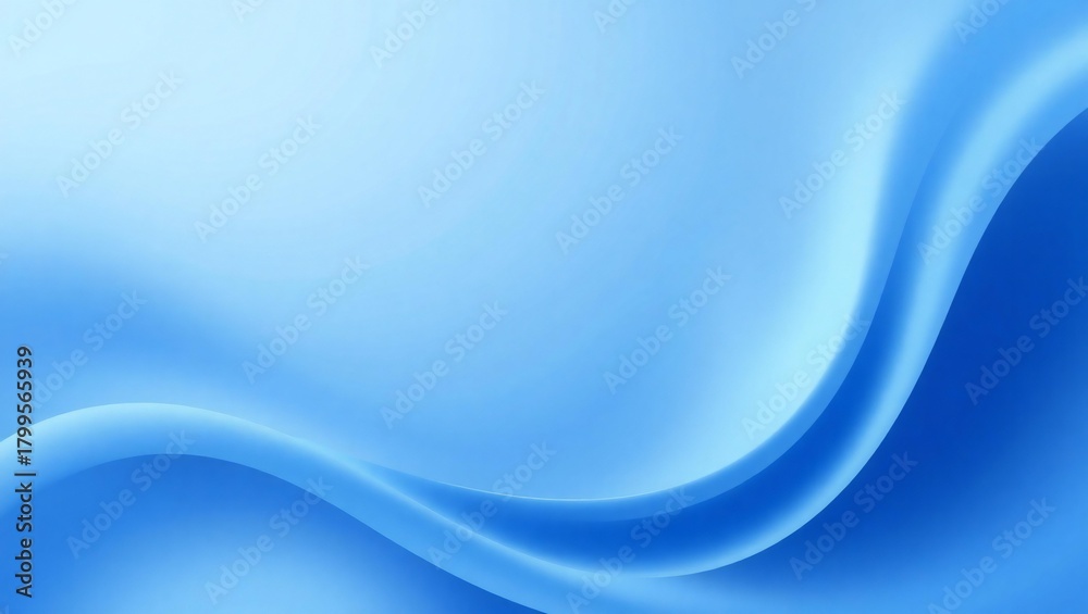 Obraz premium Abstract blue waves flowing smoothly across a light blue background