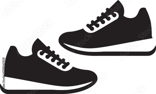 Gym shoes silhouette vector icon