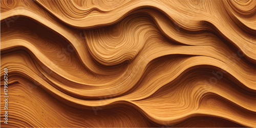 Abstract flowing golden-brown satin silk wave pattern design texture backdrop