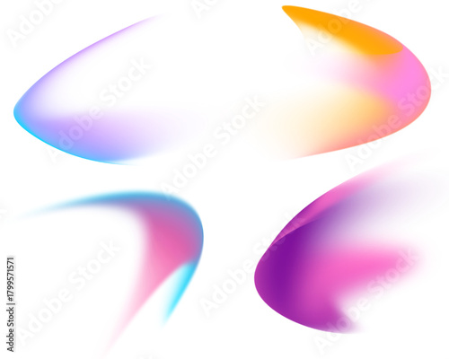 colorfull abtract gradient shapes set illustration	
