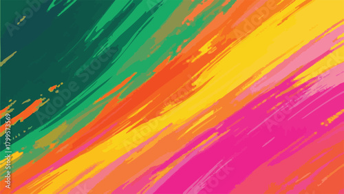 Vibrant abstract brushstrokes in a dynamic diagonal color spectrum