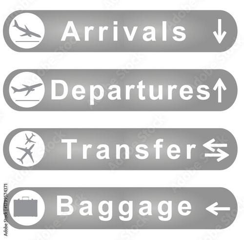 Arrivals and departures sign. vector	